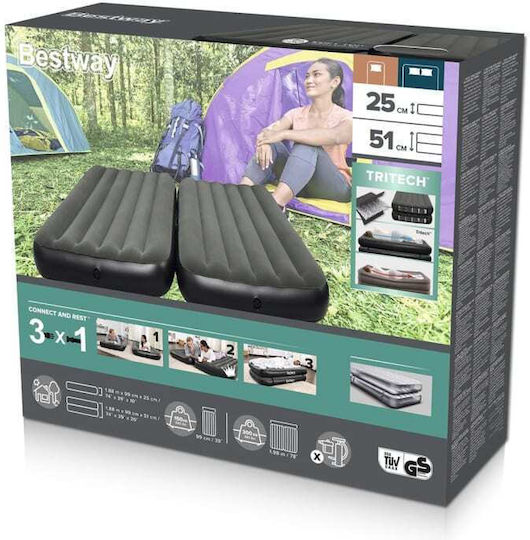 Bestway Bestway Camping-Luftmatratze Connect & Rest 3-in-1 188x99x25cm Schwarz