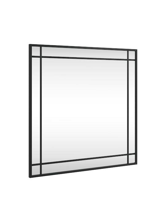 vidaXL Wall Mirror with Black Metallic Frame 60x60cm 1pcs