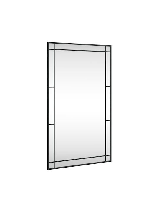 vidaXL Wall Mirror with Black Metallic Frame 100x60cm 1pcs