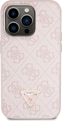 Guess Strass Triangle Metal Logo Plastic Back Cover with Strap Pink (iPhone 15 ProiPhone 15 Pro)
