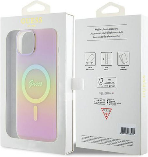 Guess Iml Iridescent Magsafe Back Cover Plastic Roz (iPhone 15 Plus / 16 Plus)