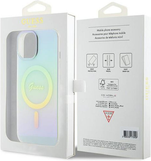 Guess Iml Iridescent Magsafe Back Cover Plastic Turcoaz (iPhone 15)