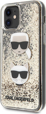 Karl Lagerfeld Liquid Glitter Karl Choupette Coperta din spate Plastic Aur (iPhone 11) KLHCN61KCGLGO