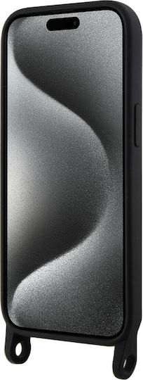 Karl Lagerfeld Ikonik Back Cover Πλαστικό / Σιλικόνης με Λουράκι Μαύρο (iPhone 15)