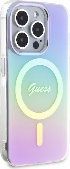 Guess Iml Iridescent Magsafe Umschlag Rückseite Kunststoff Lila (iPhone 15 Pro)