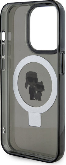 Karl Lagerfeld Karl Choupette Back Cover Plastic / Synthetic Leather / Leather Black (iPhone 15 Pro Max)