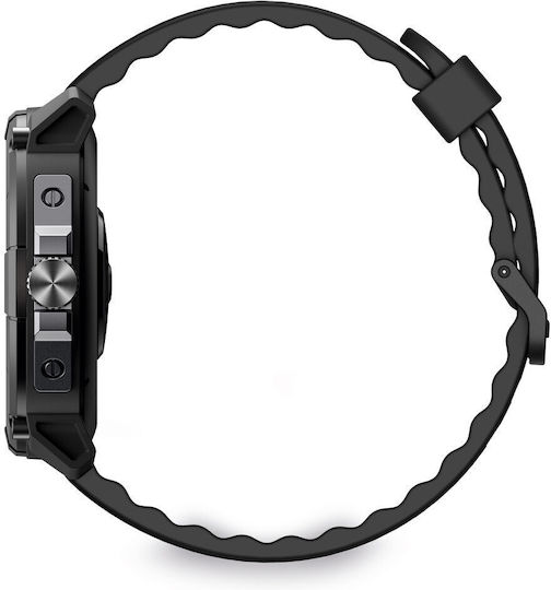 Ksix Compass Waterproof Smartwatch with Heart Rate Monitor (Black)