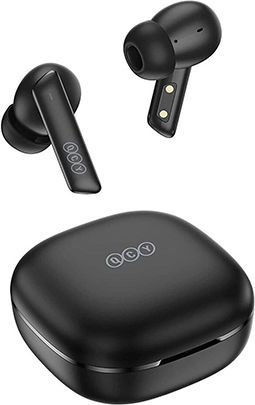 QCY MeloBuds ANC HT05 Bluetooth Handsfree Ακουστικά με Θήκη Φόρτισης Μαύρα