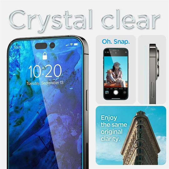 Spigen Oleophobic Coated Glas.tr Ez Fit Закалено стъкло за цялото лице 2бр (iPhone 15 Pro Max)