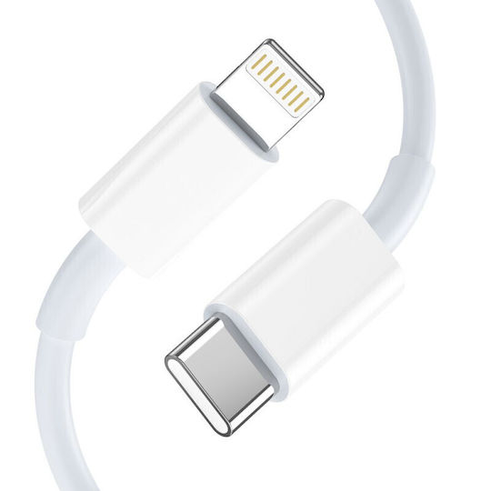 Tech-Protect Φορτιστής με 2 Θύρες USB-C και Καλώδιο USB-C - Lightning 35W Power Delivery Λευκός (C35W)