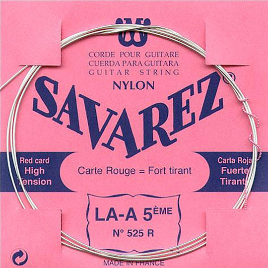 Savarez Single Nylon String for Classic Guitar Traditionals Red (High Tension) 5th A (La) .0362"