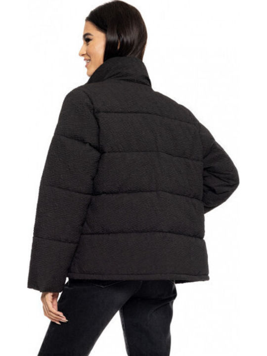 Kurz Damen Bomberjacke Schwarz