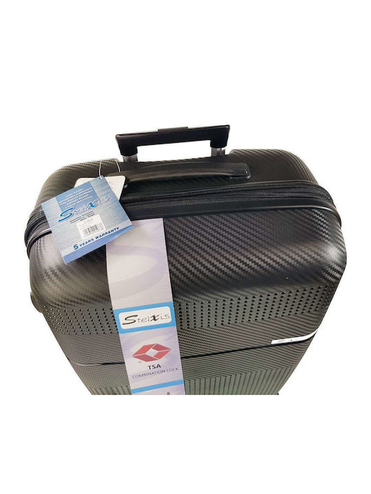 Stelxis Hard Black Travel Suitcase with 4 Wheels