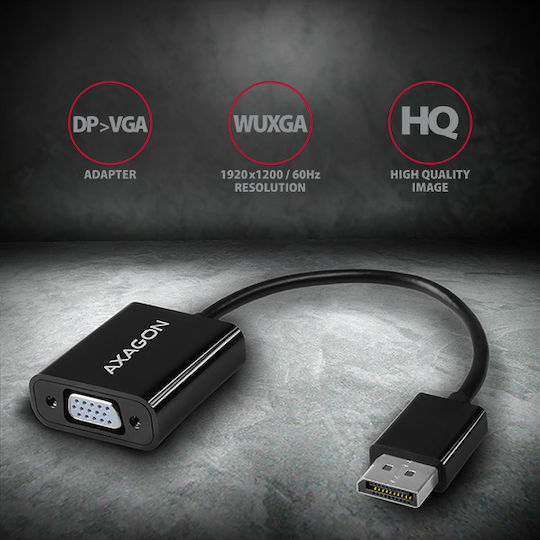 Axagon RVD-VGN Конвертор DisplayPort мъжки към VGA женски Черен 1бр