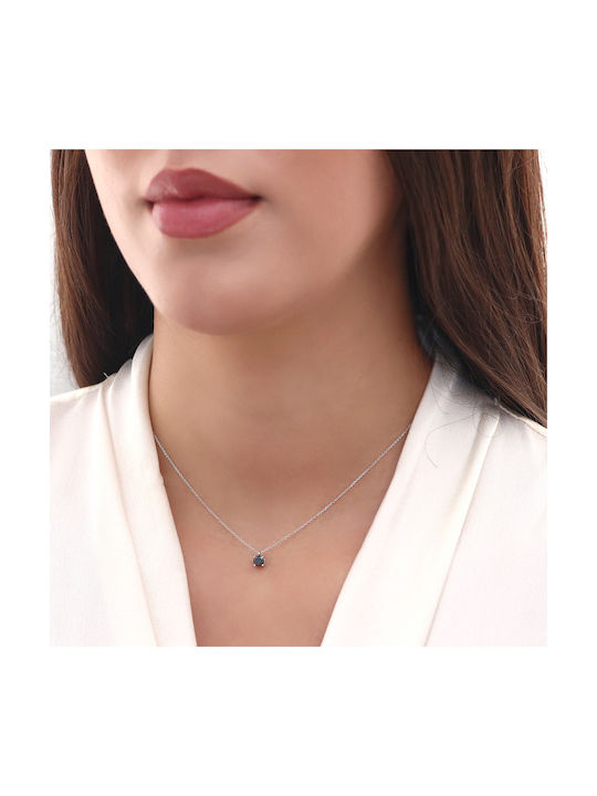 Necklace from White Gold 14K with Diamond