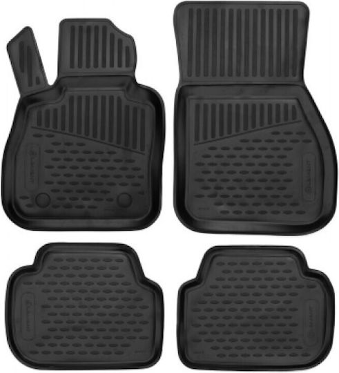 Novline Set of Front and Rear Mats 4pcs Tray Type for Mini Clubman 2015+ Black
