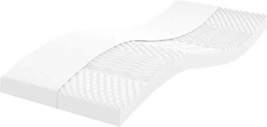 Sofa Bed Single Upholstered with Fabric Yellow with Slats & Mattress 100x200cm