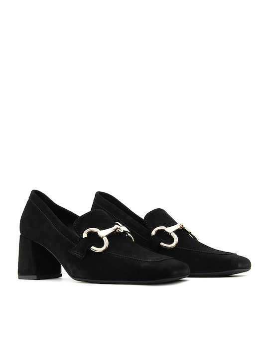 Suede Γόβες με Ψηλό Τακούνι Μαύρες