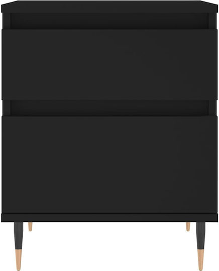 Κομοδίνο Ξύλινο Μαύρο 40x35x50cm