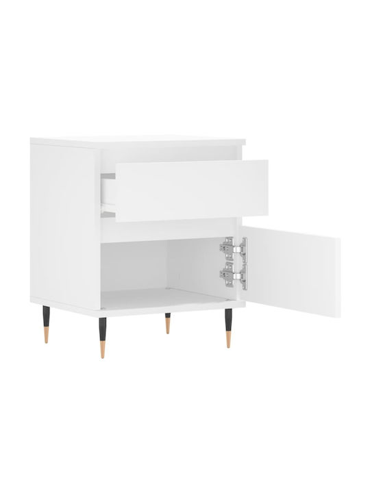 White Wooden Bedside Table 40x35x50cm