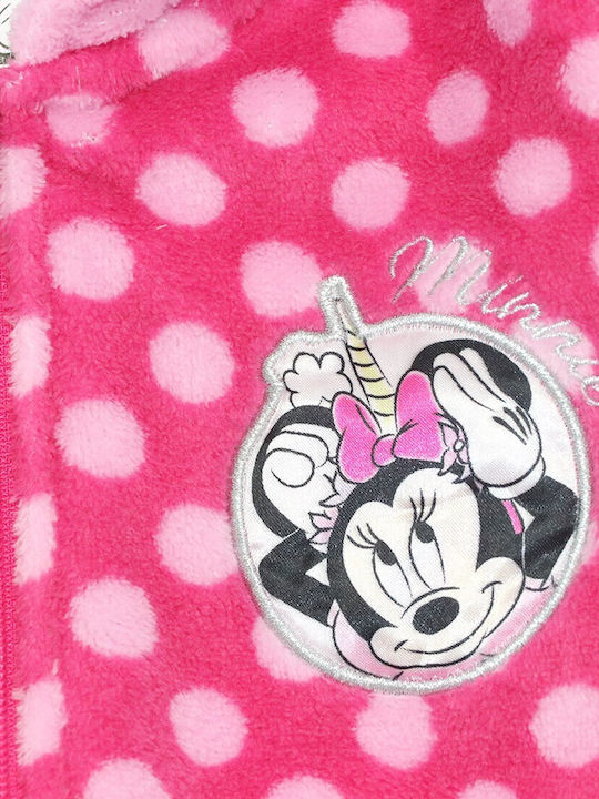 Disney Kinder Bademantel Winterlich Fleece Fuchsie Minnie Mouse