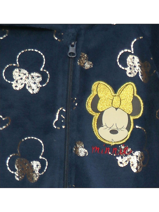 Disney Kids' One-piece Pajamas Winter Fleece Navy Blue Minnie Mouse