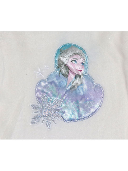 Disney Παιδική Πιτζάμα Χειμωνιάτικη Fleece Εκρού Frozen