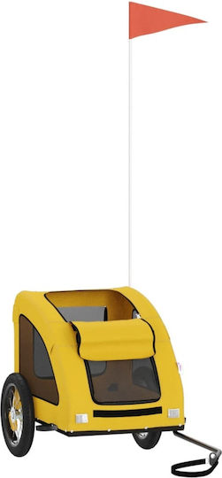 vidaXL Kinderwagen für Hunde bis 30kg Gelb L124xB53xH53cm.
