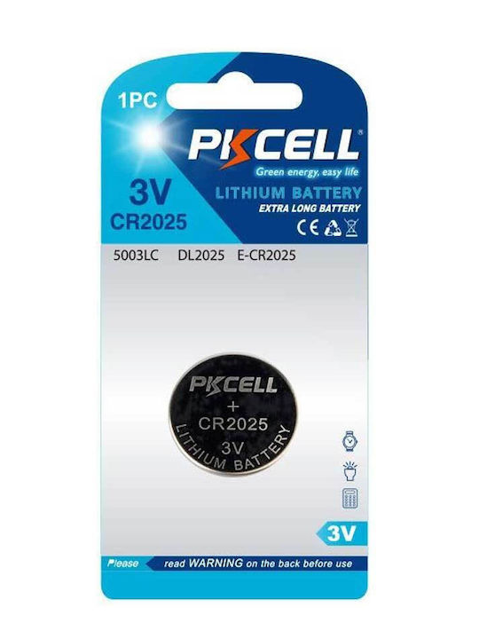 Pkcell Μπαταρία Λιθίου Ρολογιών CR2025 3V 1τμχ