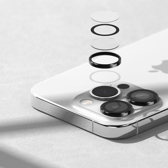 Ringke Frame Protector Προστασία Κάμερας Tempered Glass Μαύρο για το iPhone 15 Pro Max