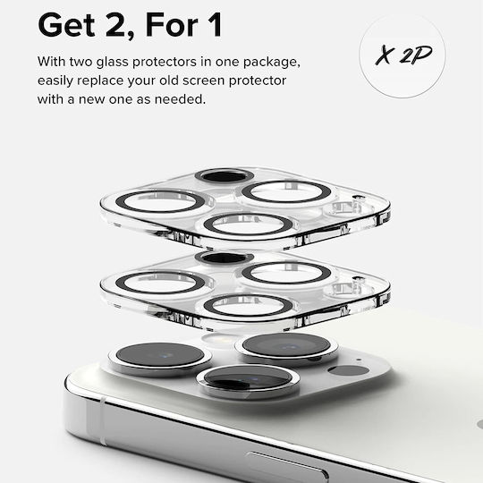 Ringke Protector Προστασία Κάμερας Tempered Glass Διάφανο για το iPhone 15 Pro