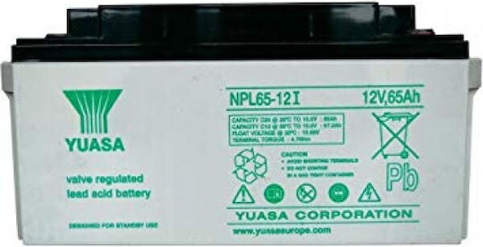 Yuasa NPL65-12I Батерия UPS с Капацитет 65Ах и Напрежение 12V 1бр