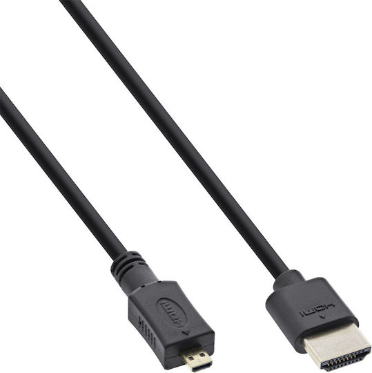 InLine HDMI 1.4 High Speed 1080p 120Hz Cable HDMI male - micro HDMI male 1.5m Μαύρο