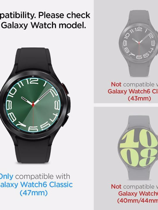 Spigen Glas.tR EZ Fit Tempered Glass for the Galaxy Watch6 Classic 47mm 2pcs AGL07066