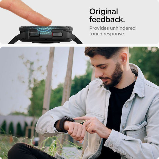 Spigen Glas.tR EZ Fit Gehärtetes Glas für das Galaxy Watch6 Classic 47mm 2Stück AGL07066