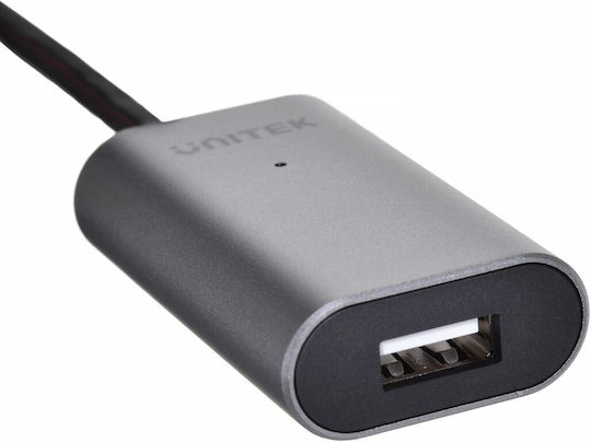 Unitek USB 2.0 Кабел USB-A мъжки - USB-A женски Черен 5м Y-271
