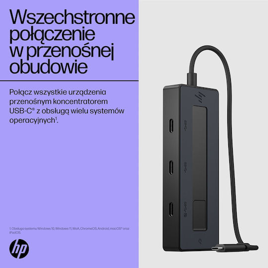 HP USB-Hub mit 4 Anschlüssen USB 3.2 mit USB-C Verbindung