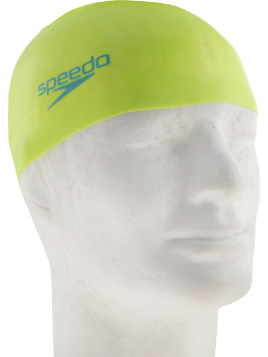 Speedo Plain Moulded Silicone Kids Swimming Cap Yellow