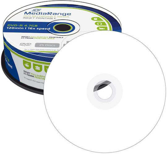 MediaRange Inscripționabile DVD-R 16x 4.7GB Cutie pentru prăjituri 25buc