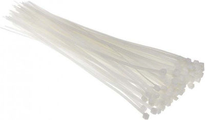 AMiO Pack of 100pcs White Plastic Cable Ties 150x3.6mm