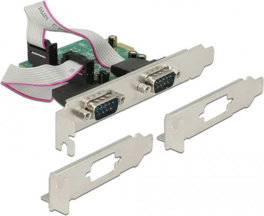 DeLock Κάρτα PCIe σε 2 θύρες RS232 DB9 Serial