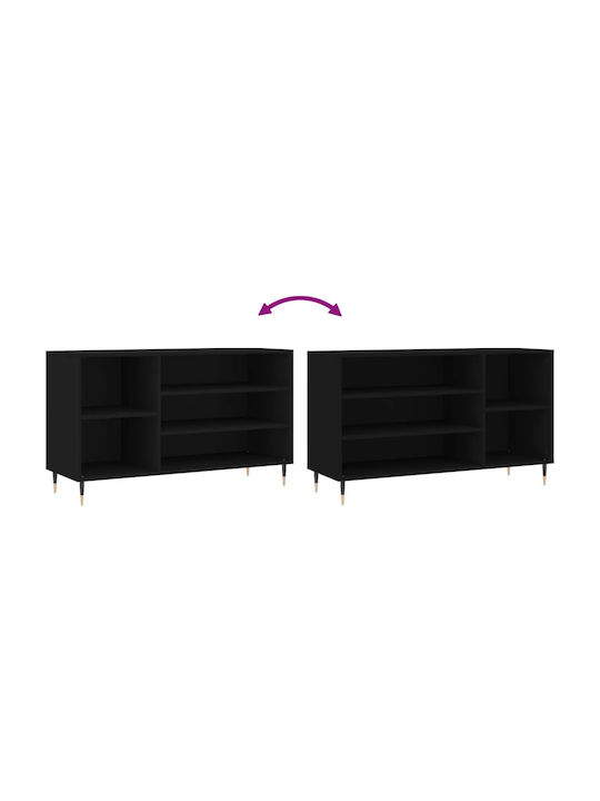 Wooden Shoe Organizer Black 102x36x60cm