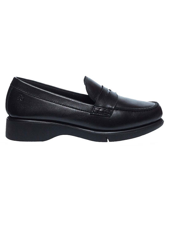 Flex&Go Leather Women's Moccasins in Black Color