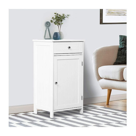 Kleankin Bathroom Cabinet Bathroom Cabinet L43xW34xH77cm White