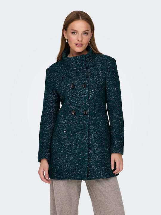 Women's Green Coat with Buttons
