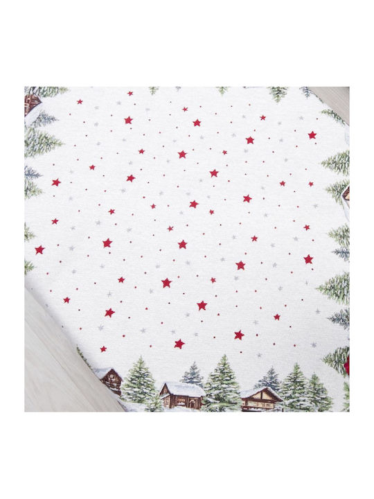 Dimeco Ornament de Crăciun Față de masă Material textil Verde M220xL140cm 1buc