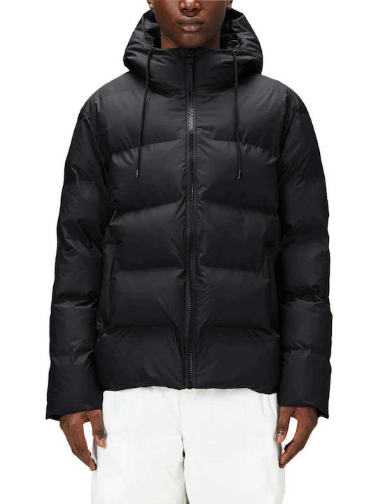 Rains Men's Winter Puffer Jacket Waterproof Black