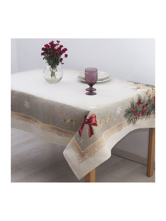 Dimeco Christmas Tablecloth Fabric Red L220xW140cm 1pcs