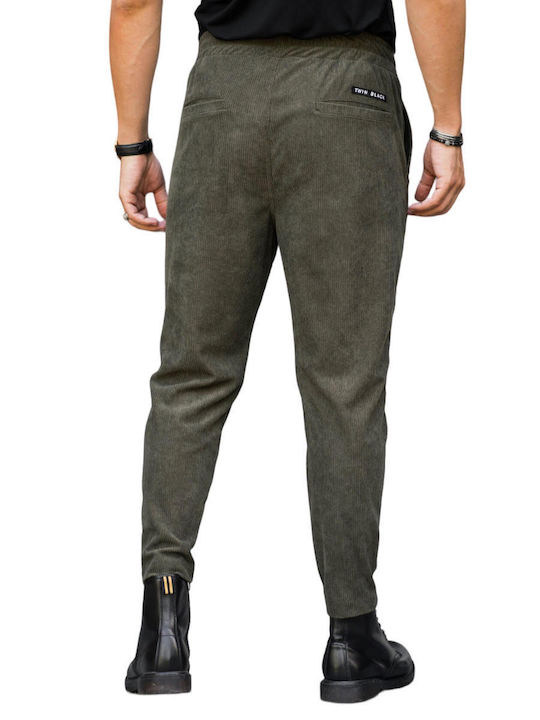 Twin Black Men's Trousers in Loose Fit Khaki