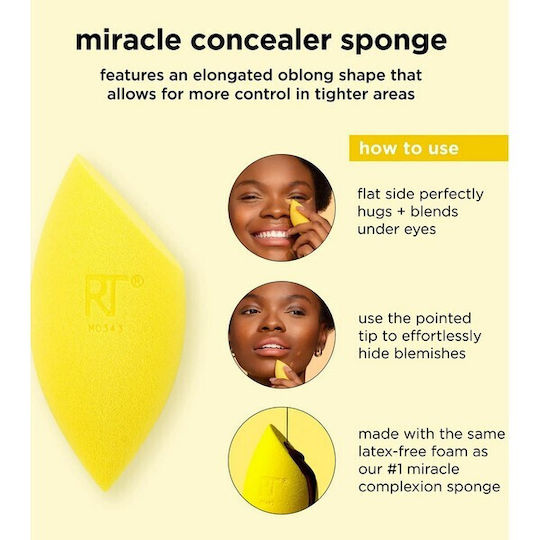 Real Techniques Σφουγγαράκι Μακιγιάζ για Concealer Miracle Κίτρινο